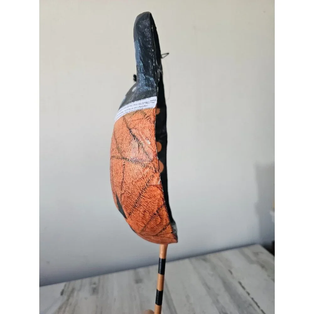 Halloween shabby chic cat pumpkin face mask hanging unique‎ paper mache decor